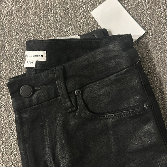 NWT Good American Coated Black Skinny Jeans - Picture 2 of 7